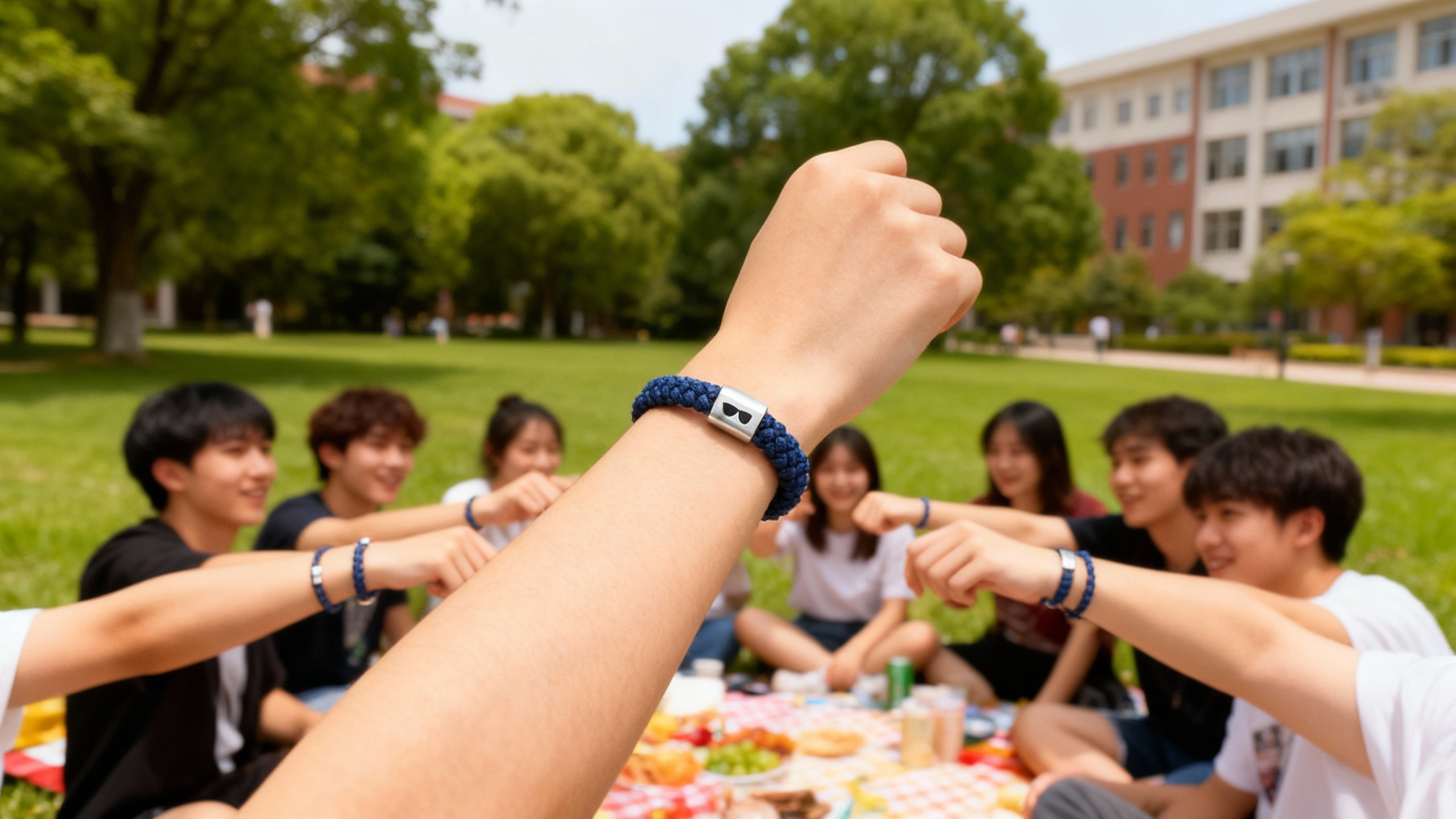 学生佩戴NFC手链